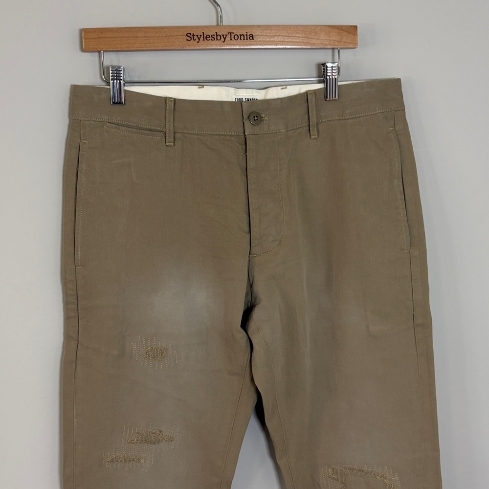 Todd Snyder Patch and Repair Selvedge Chino Khaki Japan Mens Sz 32/34 NEW - Picture 4 of 13